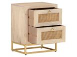 Syfax™ Comodino 40X30X50 Cm In Legno Massello Di Mango E Ferro