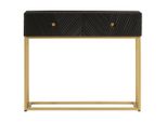 Syfax™ Tavolo Consolle Nero 90X30X76Cm Legno Massello Di Mango E Ferro