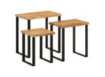 Syfax™ Tavolini A Incastro 3 Pz Bordi Vivi In Legno Massello Di Acacia