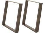 Syfax™ Gambe Per Tavolo Da Pranzo A Forma Di U 2 Pz In Acciaio Naturale 90X(72-73) Cm