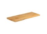 Syfax™ Piano Tavolo 80X40X2,5 Cm Bordi Vivi In Legno Massello Di Mango