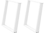 Syfax™ Gambe Per Tavolo Da Pranzo A Forma Di U 2 Pz Bianche 70X(72-73) Cm In Acciaio