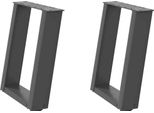 Syfax™ Gambe Per Tavolino Da Caffè A Forma Di U 2 Pz Antracite 38X(42-43) Cm Acciaio