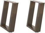 Syfax™ Gambe Per Tavolino Da Caffè A Forma Di U 2 Pz Acciaio Naturale 38X(42-43) Cm Acciaio