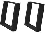 Syfax™ Gambe Per Tavolino Da Caffè A Forma Di U 2 Pz Nere 50X(42-43) Cm Acciaio