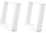 Syfax™ Gambe Per Tavolino Da Caffè A Forma Di U 2 Pz Bianche 50X(42-43) Cm Acciaio