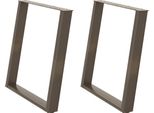 Syfax™ Gambe Per Tavolo Da Pranzo A Forma Di U 2 Pz In Acciaio Naturale 80X(72-73) Cm