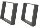 Syfax™ Gambe Per Tavolino Da Caffè A Forma Di U 2 Pz Antracite 60X(42-43) Cm Acciaio