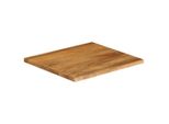 Syfax™ Piano Tavolo Bordi Vivi 60X60X2,5 Cm In Legno Massello Di Mango