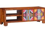 Syfax™ Mobile Porta Tv Multicolore 110X30X40 Legno Massello Di Acacia