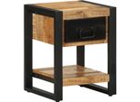 Syfax™ Comodino 35X34X45 Cm In Legno Massello Mango Grezzo