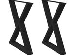 Syfax™ Gambe Per Tavolo Da Pranzo 2 Pz Nere 70X(72-73,3) Cm In Acciaio