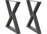Syfax™ Gambe Per Tavolo Da Pranzo 2 Pz Antracite 70X(72-73,3) Cm Acciaio