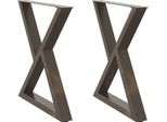 Syfax™ Gambe Per Tavolo Da Pranzo 2 Pz In Acciaio Naturale 80X(72-73,3) Cm