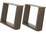 Syfax™ Gambe Per Tavolino Da Caffè A Forma Di U 2 Pz Acciaio Naturale 40X(30-31) Cm Acciaio