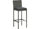 Syfax™ Sgabelli Da Bar Con Cuscini 6 Pz In Polyrattan Grigio