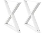 Syfax™ Gambe Per Tavolo Da Pranzo 2 Pz Bianche 90X(72-73,3) Cm In Acciaio