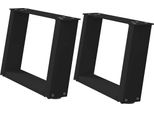 Syfax™ Gambe Per Tavolino Da Caffè A Forma Di U 2 Pz Nere 50X(30-31) Cm Acciaio
