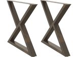 Syfax™ Gambe Per Tavolo Da Pranzo 2 Pz In Acciaio Naturale 90X(72-73,3) Cm