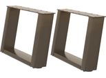 Syfax™ Gambe Per Tavolino Da Caffè A Forma Di U 2 Pz Acciaio Naturale 50X(30-31) Cm Acciaio