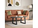 Syfax™ Gambe Per Tavolino Da Caffè A Forma Di V 2 Pz Nere 50X(42-43,3) Cm Acciaio