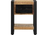 Syfax™ Comodini 2 Pz In Legno Massello Di Mango Grezzo