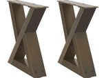 Syfax™ Gambe Per Tavolino Da Caffè 2 Pz In Acciaio Naturale 40X(30-31,3) Cm Acciaio