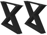 Syfax™ Gambe Per Tavolino Da Caffè 2 Pz Nere 50X(30-31,3) Cm Acciaio