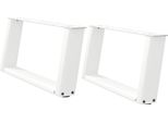 Syfax™ Gambe Per Tavolino Da Caffè A Forma Di U 2 Pz Bianche 70X(30-31) Cm Acciaio