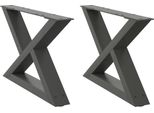 Syfax™ Gambe Per Tavolino 2 Pz Antracite 50X(30-31,3) Cm Acciaio