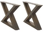 Syfax™ Gambe Per Tavolino Da Caffè 2 Pz In Acciaio Naturale 50X(30-31,3) Cm Acciaio