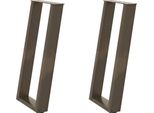 Syfax™ Gambe Per Tavolo Consolle A Forma Di U 2 Pz In Acciaio Naturale 38X(72-73) Cm