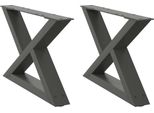 Syfax™ Gambe Per Tavolino 2 Pz Antracite 60X(30-31,3) Cm Acciaio