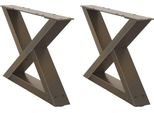 Syfax™ Gambe Per Tavolino Da Caffè 2 Pz In Acciaio Naturale 60X(30-31,3) Cm Acciaio