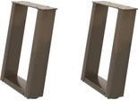 Syfax™ Gambe Per Tavolino Da Caffè A Forma Di U 2 Pz Acciaio Naturale 28X(42-43) Cm Acciaio