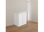 Mobile Bagno Due Ante 71X50X85,5 Colore Bianco Frassinato