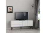 Mobile Porta Tv Con Due Ante A Ribalta Piccadilly 139X36X57 Colore Bianco