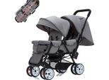 Marsupio Gemellare, Design Pieghevole, Leggero E Resistente, 108 Piccole Ruote Grigie