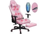 Sedia Da Ufficio, Design Ergonomico, Altezza Regolabile, Rosa Bianco