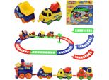 Lolex | Treno Locomotiva Per Bambini - 21 × 5 × 28 Cm - 3 Vagoni - Funzionamento A Batteria - Da 3 Anni