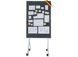 Lavagna Mobile Floordirekt Giant, 80×120 Cm Con Rotelle Bloccabili, Telaio In Metallo Leggero E Stabile, Lavagna In Feltro Su Entrambi I Lati Con Ripiano