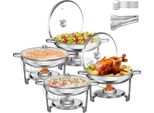 Chafing Dish, Acciaio Inox, Capacità 5 Quart, 5 Qt 4 Pack