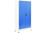 Syfax™ Armadietto Con 2 Ante In Metallo 90X40X180 Cm Grigio E Blu