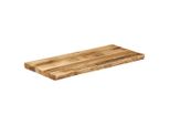 Syfax™ Piano Tavolo Bordi Vivi 80X40X3,8Cm Legno Massello Mango Grezzo