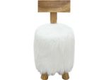 Syfax™ Sgabello Bianco In Legno Massello Di Teak