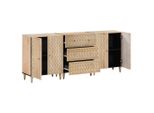 Syfax™ Credenze 3 Pz 60X33X75 Cm In Legno Massello Di Mango