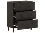Syfax™ Credenze 2 Pz Nero 60X33X75 Cm In Legno Massello Di Mango
