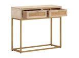 Syfax™ Tavolo Consolle 90X30X76 Cm In Legno Massello Di Mango E Ferro