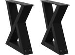 Syfax™ Gambe Per Tavolino Da Caffè 2 Pz Nere 30X(30-31,3) Cm Acciaio