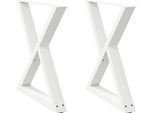 Syfax™ Gambe Per Tavolo Da Pranzo 2 Pz Bianche 80X(72-73,3) Cm In Acciaio